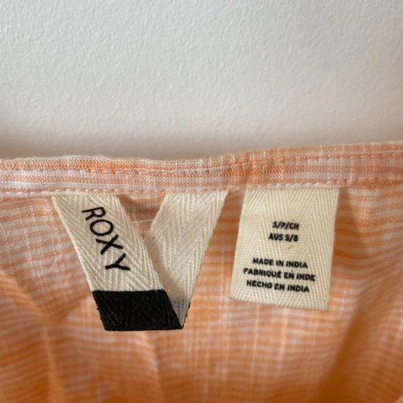 Roxy Wild Ties Button Down Midi Dress Orange Sz S - Picture 6 of 7